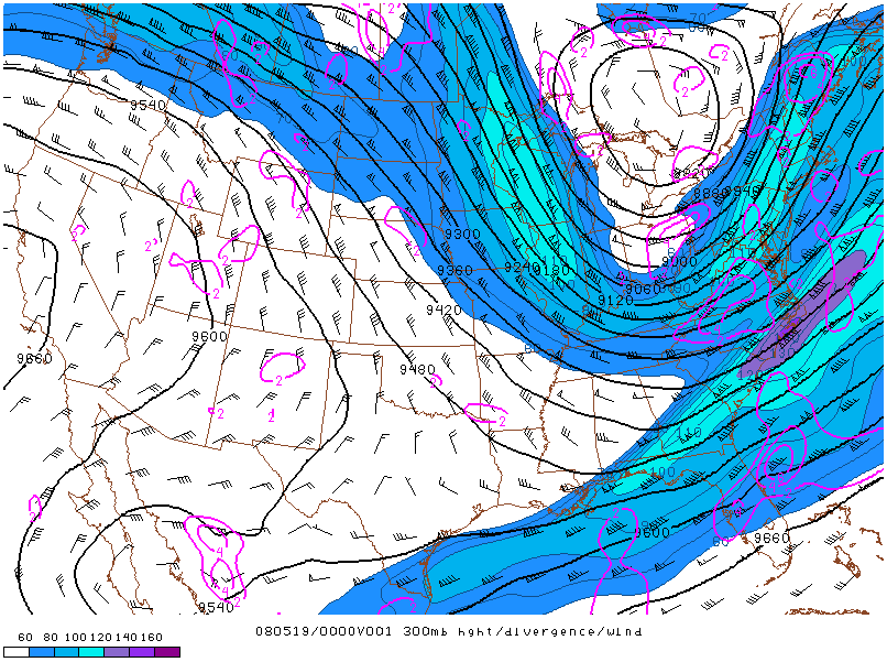 Location of the jet on 19 may 2008 at 00:00 UTC