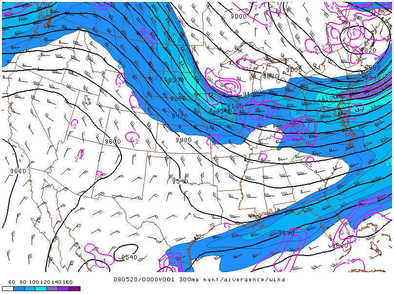 Location of the jet on 20 may 2008 at 00:00 UTC