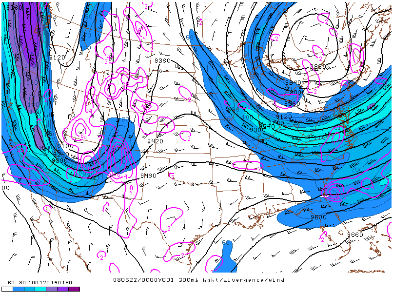 Location of the jet on 22 may 2008 at 00:00 UTC