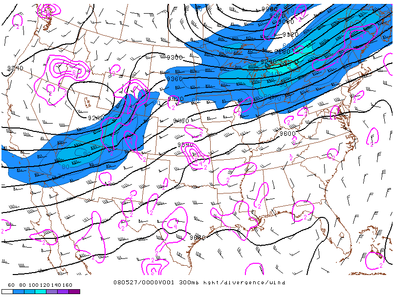 Location of the jet on 27 may 2008 at 00:00 UTC