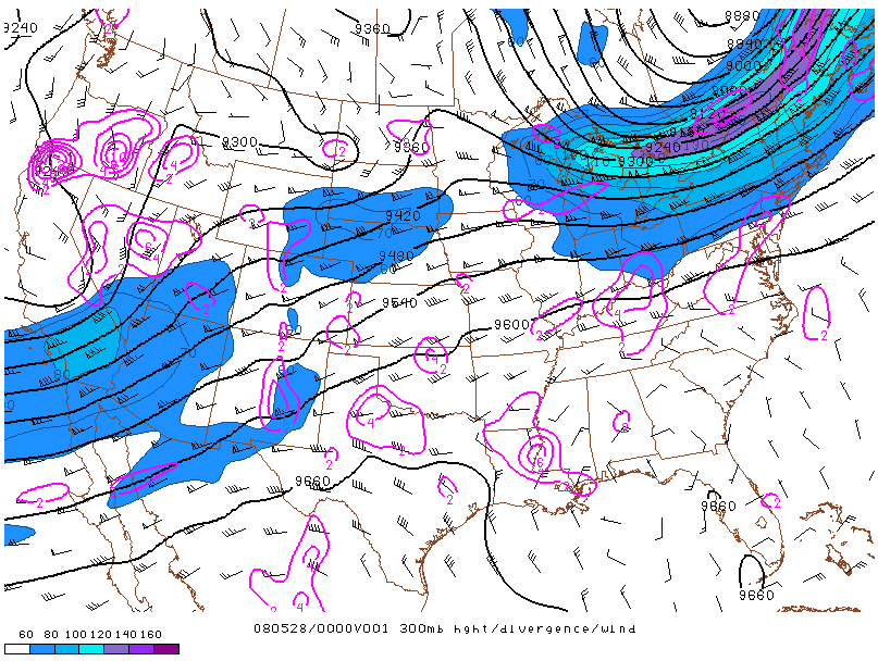 Location of the jet on 28 may 2008 at 00:00 UTC