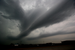 Shelf clouds near Grand Island, Nebraska