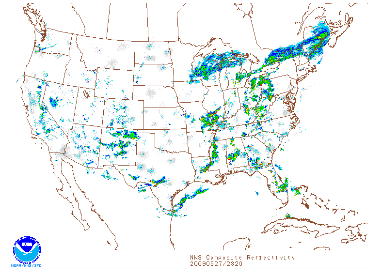 NWS Composite Reflectivity on 27 may 2009 at 23:40 UTC